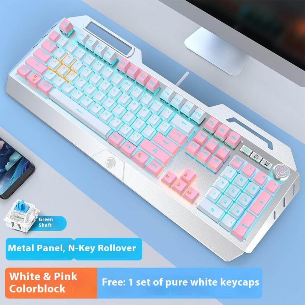 Mechanical Keyboard, Wired Mouse Set, Game Computer, E-sports, Green Axis, Wireless Keyboard and Mouse Special