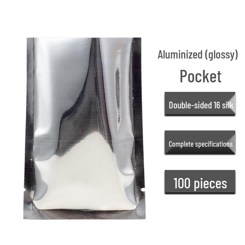 

Colored Self-Sealing Aluminum Foil Bags for Jewelry, Masks, and Powder - Flat, Sealed Plastic Packaging.