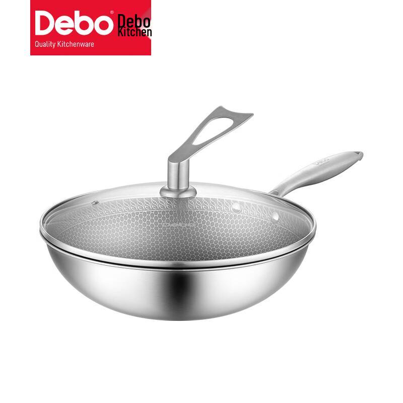 Debo Mario 32cm Stainless Steel Wok with Lid