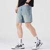 Summer Ultra-thin Tencel Soft Denim Quarter Shorts Men's Loose Straight Casual Elastic Versatile Trendy Shorts