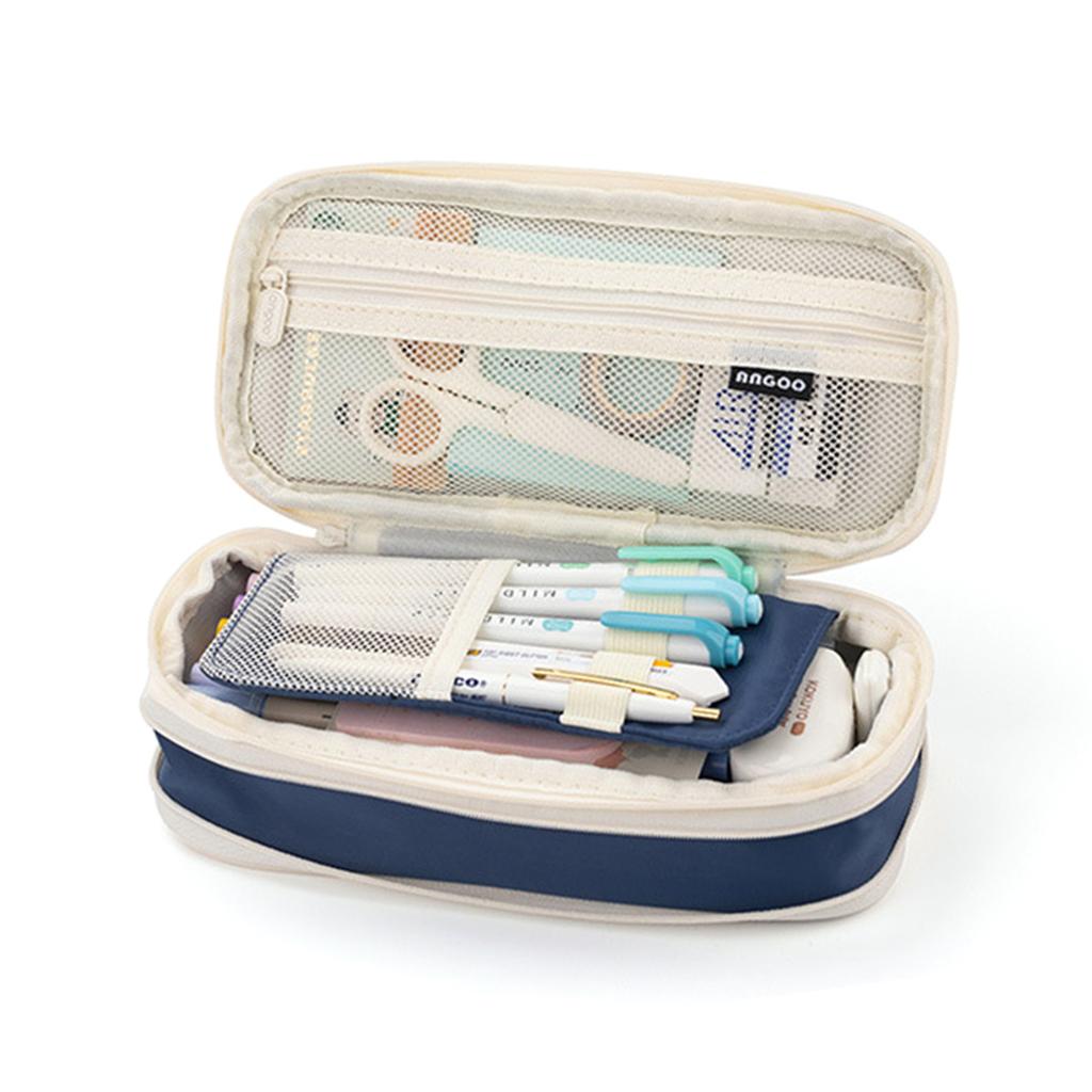 Pencil Case Large Capacity School Pencil Box Stationery Zipper Pocket for Office Home Storage Multilayer Storage Pocket