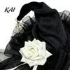 Cosplay Costume Supplies Halloween Witch Hat with Rose for Women, Gothic Vintage Mini Wizard Fancy Dress Accessories Headpiece Veil Costume,