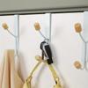 1/2Pcs Over Door Hook Hanger White Sturdy with Wooden Ends Clothes Towel Metal Storage Hooks for Bathroom and Kitchen Hanging