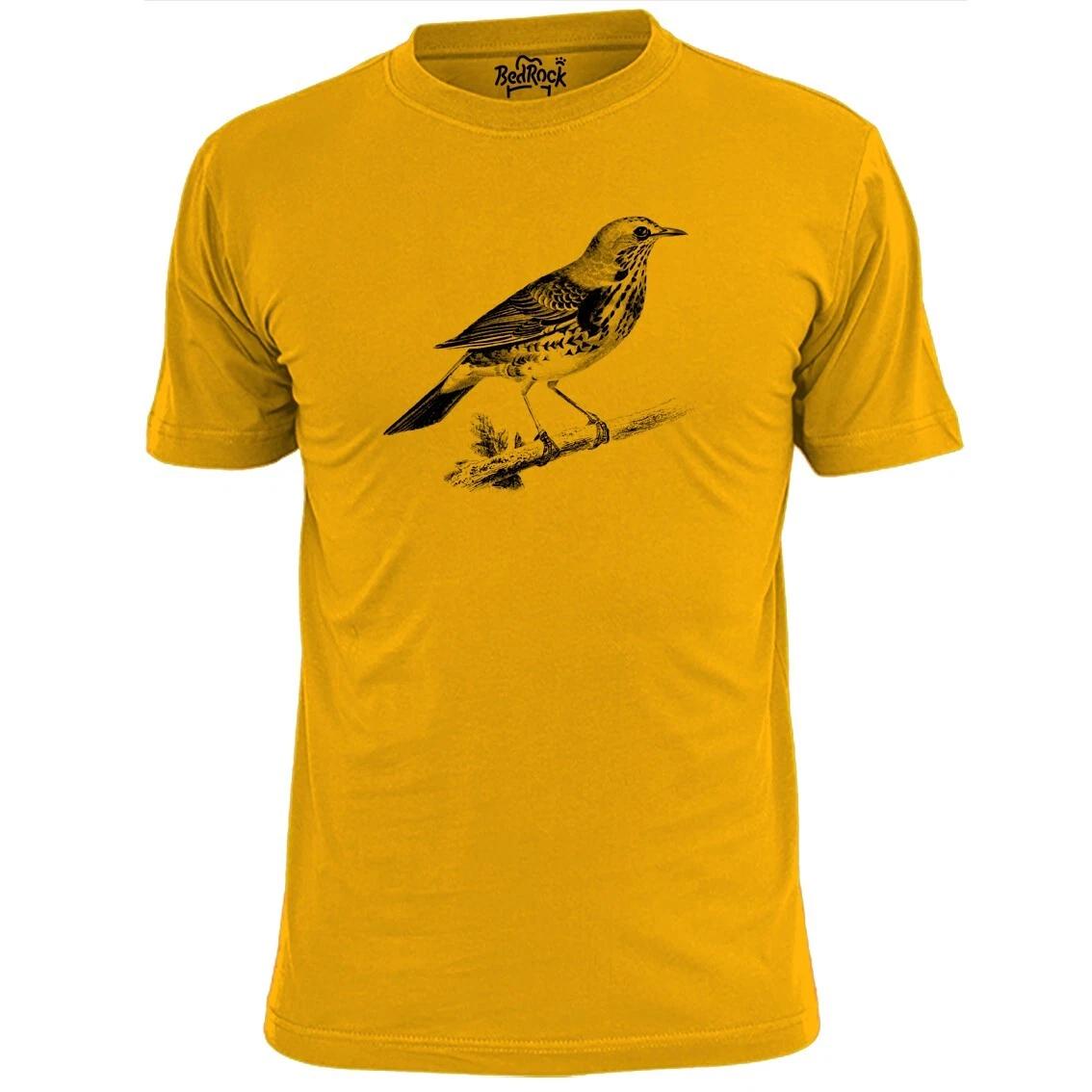 Mens Rock Thrush Bird Sketch T shirt S