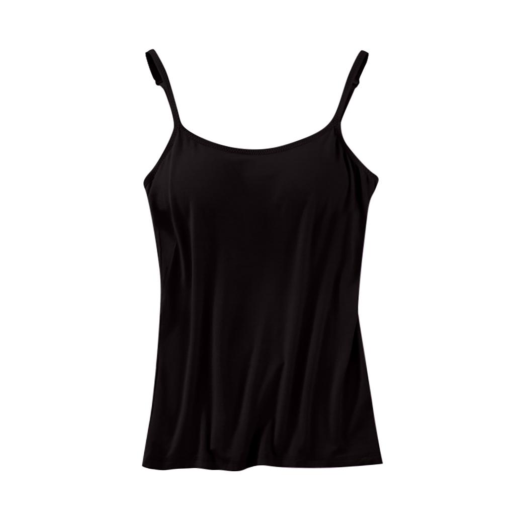 Women With Chest Pads One Camisole Thin Straps Underwear Sports Bottoming Shirt