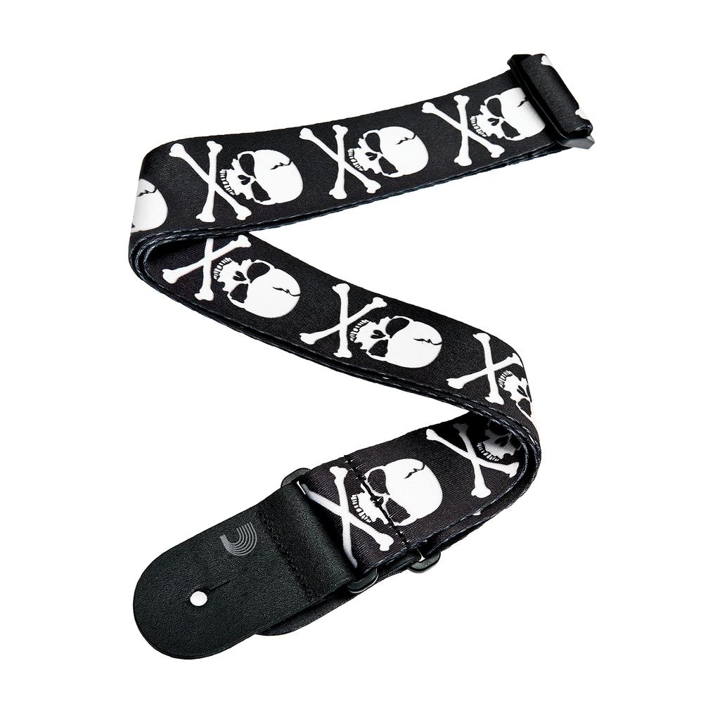 Woven Guitar Strap 50H01 Skull Crossbones D'Addario &