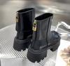 Fashion Fashion Women's Ankle Boots High Heel Round Head Thick Heel Back Zipper Fashion Boots Platform Shoes Boots Women 2024