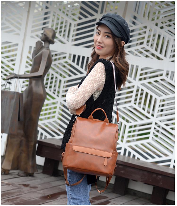 2025 Women's High-End Korean Versatile Backpack - Fashionable, Large Capacity, Retro Casual School Bag