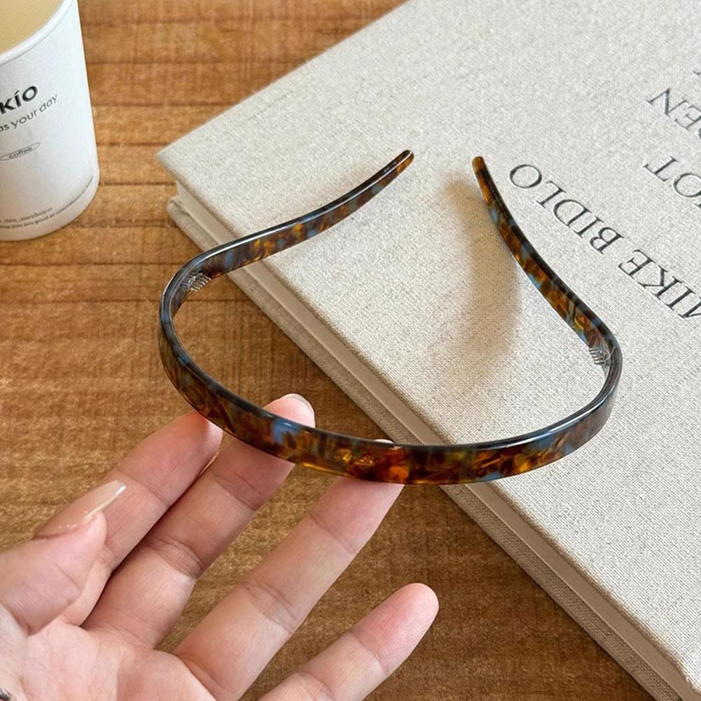 Elegant High End Acetic Acid Hairband For Women Non Clamping Ear Marble Pattern Anti Slip Headband Summer Hair Accessories