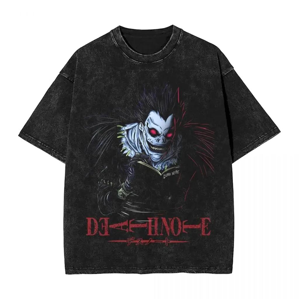 T-shirt da Uomo Anime DEATH NOTE Yagami Light L·Lawliet MisaMisa Lavata Manga Oversize Y2k T-shirt Cotone T-shirt Harajuku Maschile