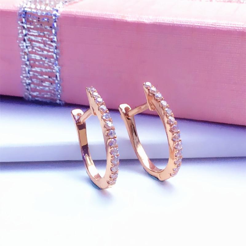 Фиолетовый Золотой Цвет Позолоченный Розовое Золото Циркон Блестящий Фиолетовый Золотой Универсальный Держатель для Воздуха Серьги Аксессуары