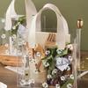 8pcs Small Clear Plastic Daisy Gift Bags - Reusable, Foldable, Transparent Tote Bags - for Mother's Day, Easter, Christmas, Weddings, Parties
