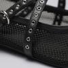 Schwarze Mode einfache personalisierte Einzelschuhe Damen Frühling und Sommer Mesh Ballerina Schuhe