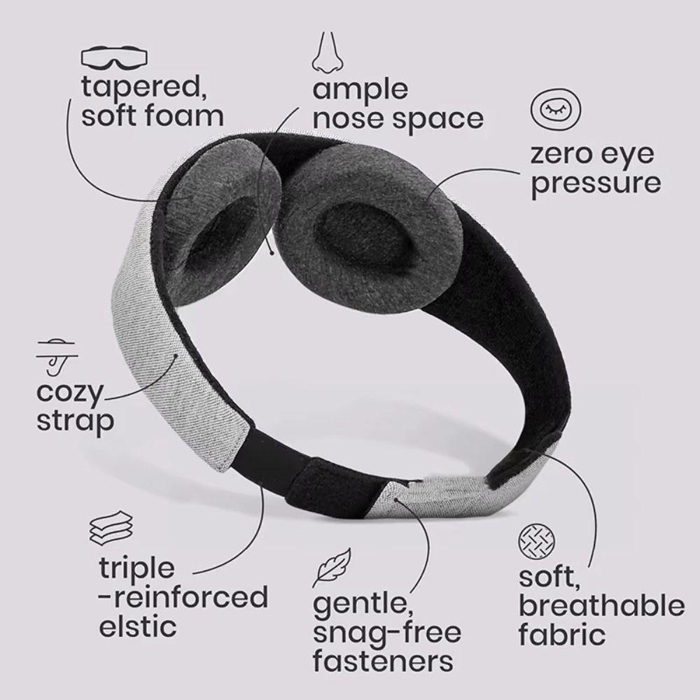 Light Blocking 3D Sleep Eye Mask Adjustable Travel Eye Cover Blindfold Eyeshade  Shift Work