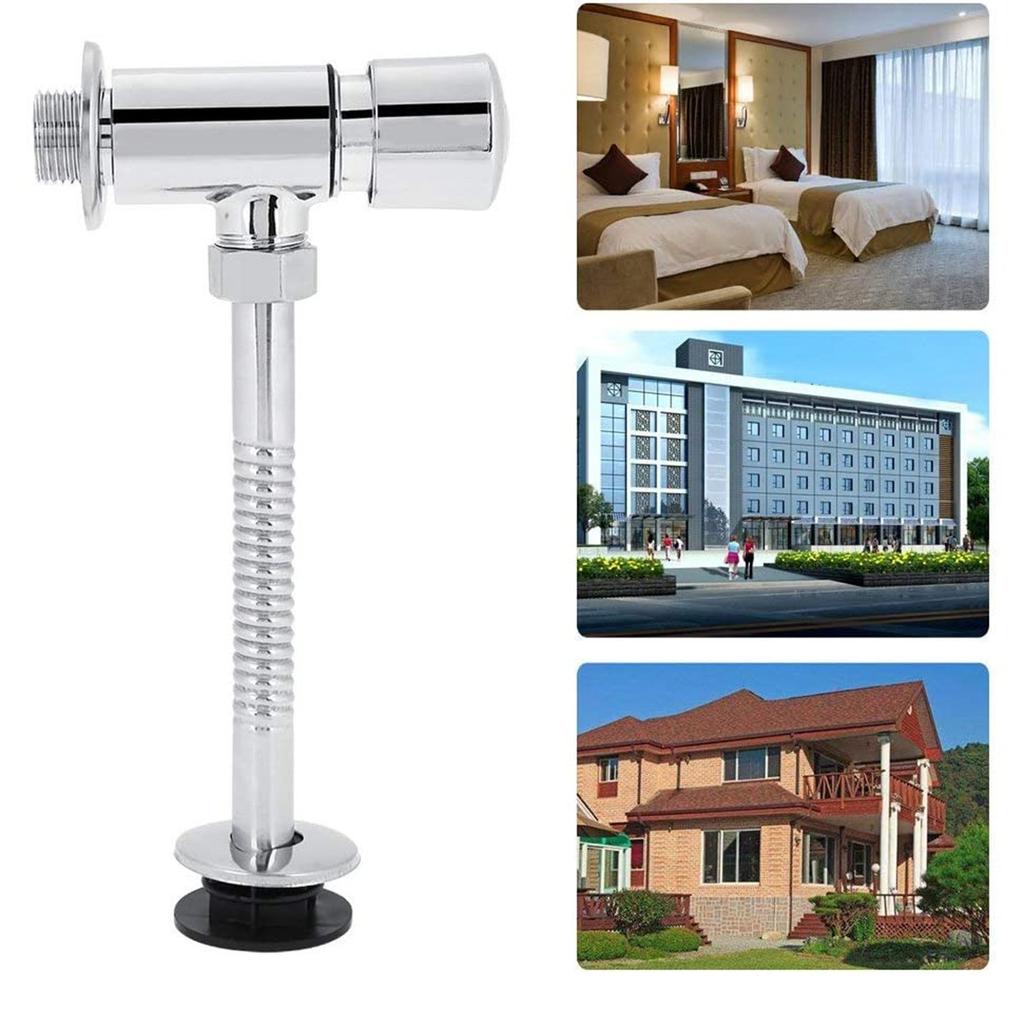 Toilet Urinal Brass Flush ,  Manual Hand Pressure Tool for Home Hotel Bathroom, Auto Shut Off Delay Urine Diverter