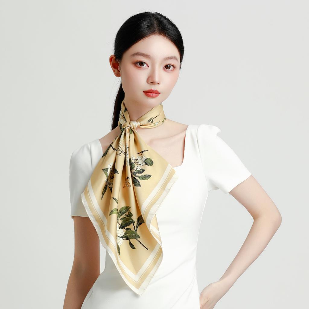 [100% Silkworm] New Fashionable Satin Shawl Women's Silk Versatile Scarf