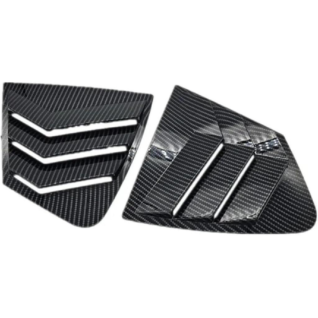 Car Rear Louver Window, Compatible with Honda City 2009-2014, Carbon Fiber Look Side Shutter Vent Trim