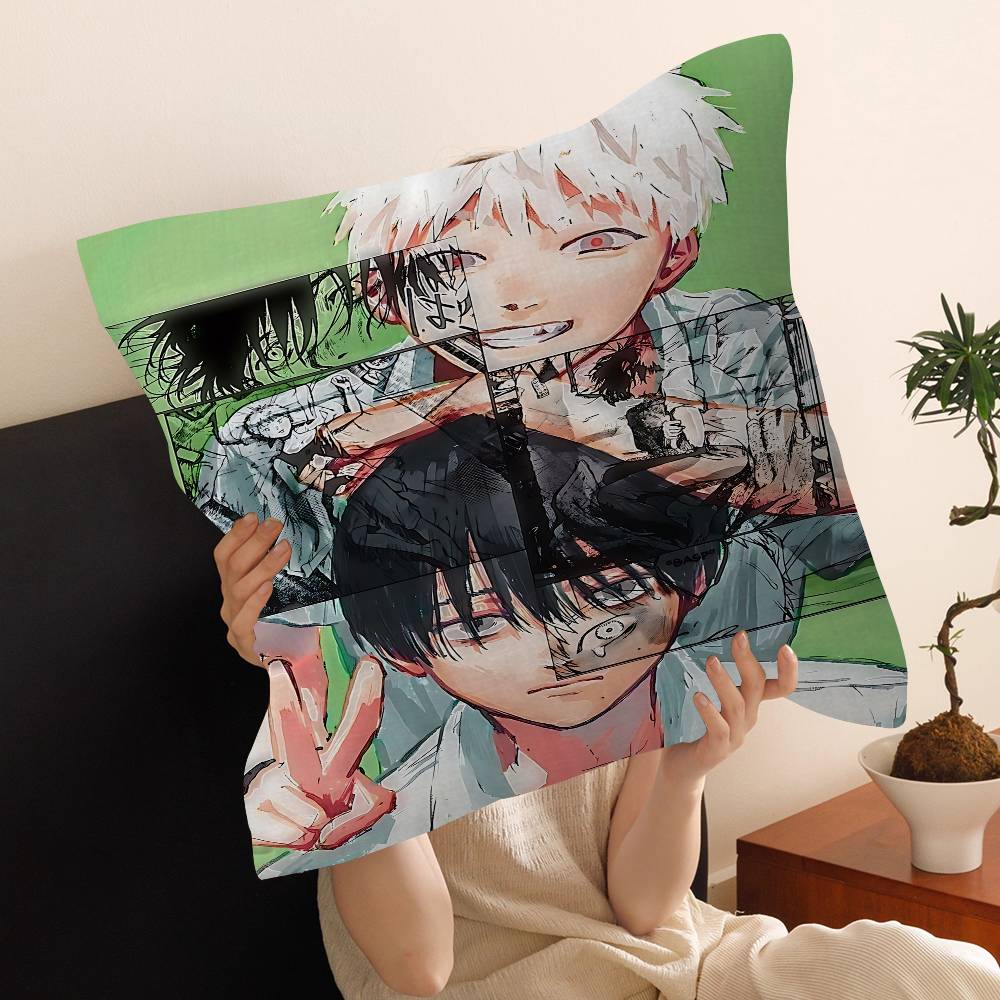 The S-Summer H-Hikaru Died Pillow Covers Cartoon Sofa Decorative Home Double-sided Printing Short Plush Cute Cushion Cover