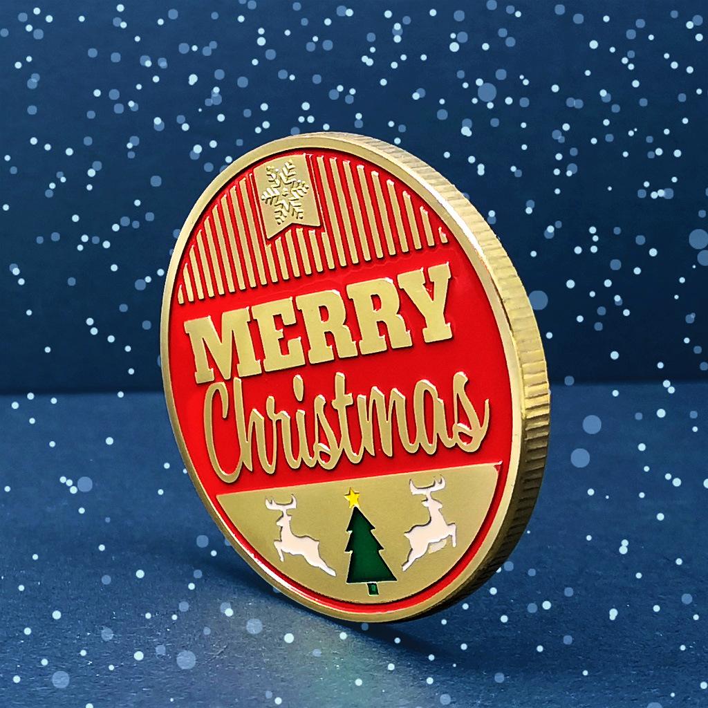 Christmas Snowman Colored Coins, Elizabeth Commemorative Medal Silver Coins, Christmas Eve Gifts, Tooth Fairy Colored Silver Coins