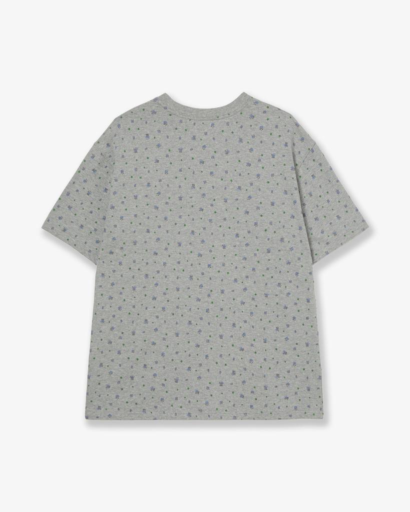 Eiieii Web Logo Flower T-Shirts [Melange Grey]