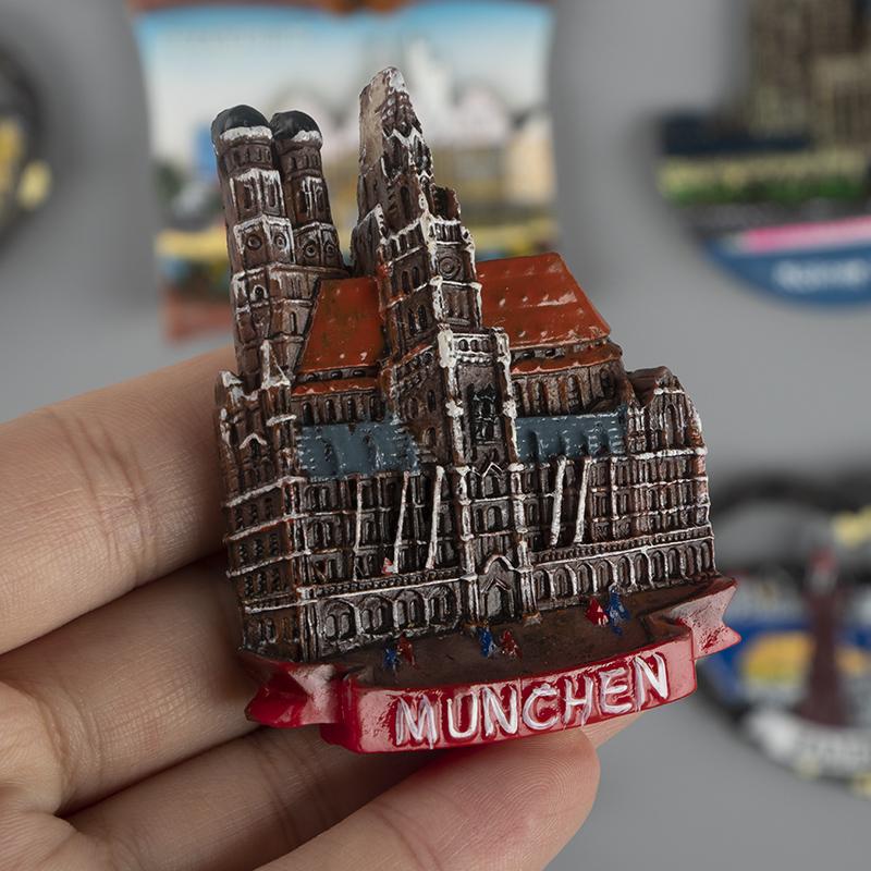 Deutscher Kühlschrankaufkleber Berlin Frankfurt Architektur Tourismus Souvenir Magnetaufkleber 3D dreidimensionale Luxemburg Mun
