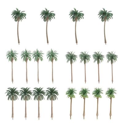 20Pcs Realistic Miniature Coconuts Palms Tree Plastic Craft Decors For Sand Table And Creative Displays Cake Decoration