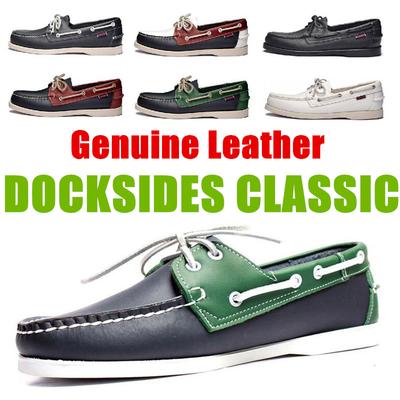 Docksides Klassische Bootsschuhe aus echtem Leder für Herren und Damen, Marineblau-Grün, Übergröße, Marken-Flachschuhe, Halbschuhe A082