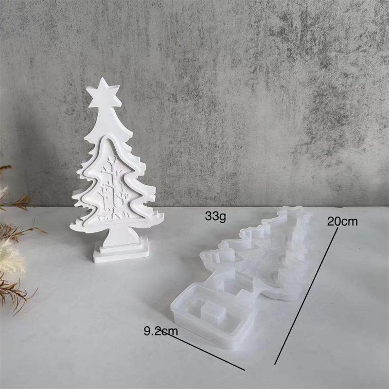Christmas Elk Ornament Silicone Mold Diy Christmas Tree Snowman Santa Claus Plaster Resin Crafts Making Tools For Home Decor