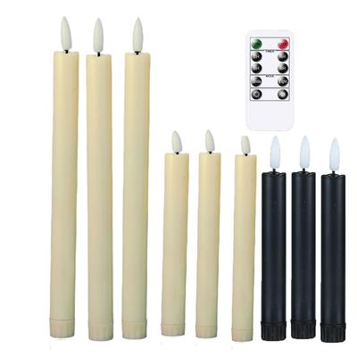 3 o 6 Pezzi Candele Decorative per Stanza Beige/Nero Natale Halloween, 6,5 pollici/10 pollici Candela di Plastica San Valentino Festa