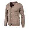 Cardigan Sottile da Uomo Casual a V Scollo a Manica Lunga in Maglia