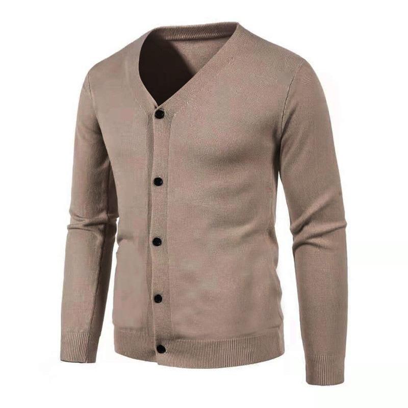 Cardigan Sottile da Uomo Casual a V Scollo a Manica Lunga in Maglia