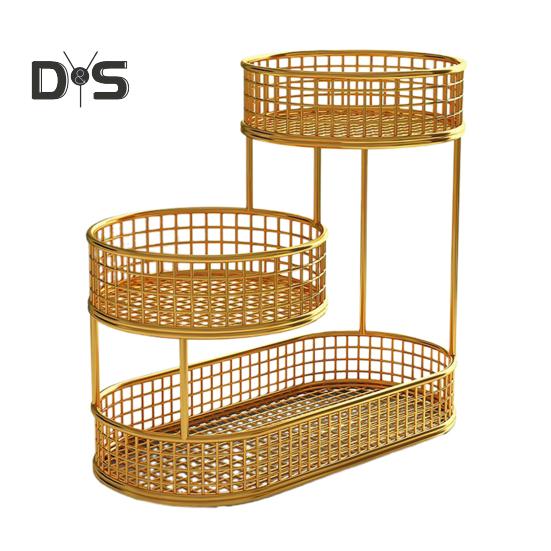 

Корзина для фруктов на кухню, многоярусное хранилище, контейнер для хранения, многоярусная фруктовая чаша, проволочная корзина, органайзер для овощей, закусок, картофеля, лука S золотистый