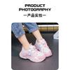 Children's Sports Shoes Spring and Autumn Breathable Mesh Cartoon Versatile Girls' Shoes Soft Sole Rotating Button Running Shoes