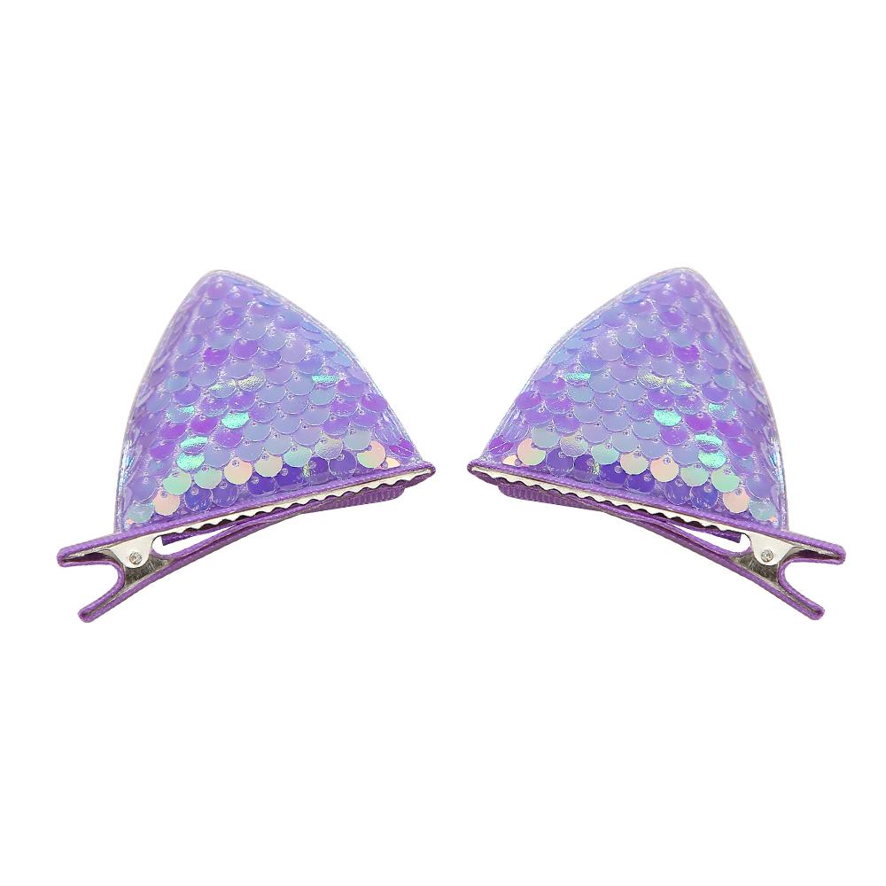 

2 шт. Блестящие заколки для волос в виде кошачьих ушек для девочек, заколки для волос с пайетками на кошачью тематику, детские заколки-зажимы для волос с животными, аксессуары для костюмной вечеринки для детей