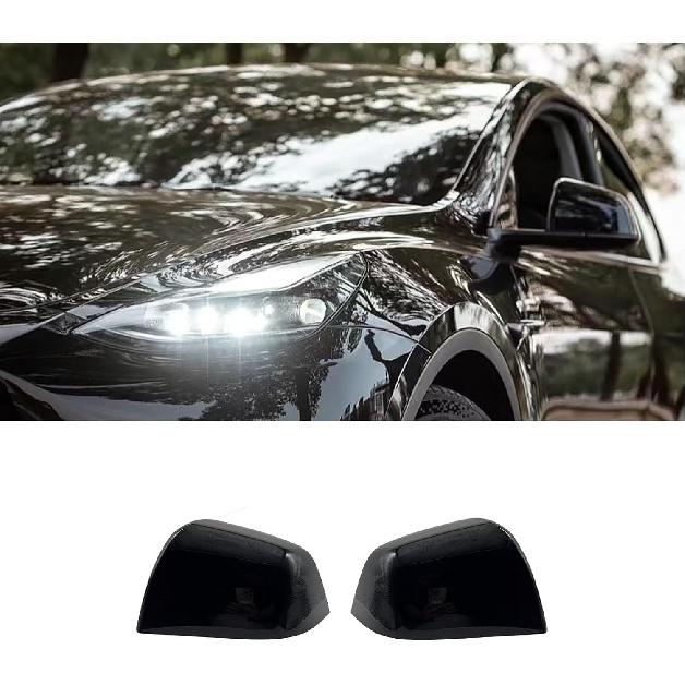Compatible with Tesla Model Y Side Mirror Cover Replacement 2024, Left & Right Side Rearview Mirror Cover Cap for Model Y Accessories(red)