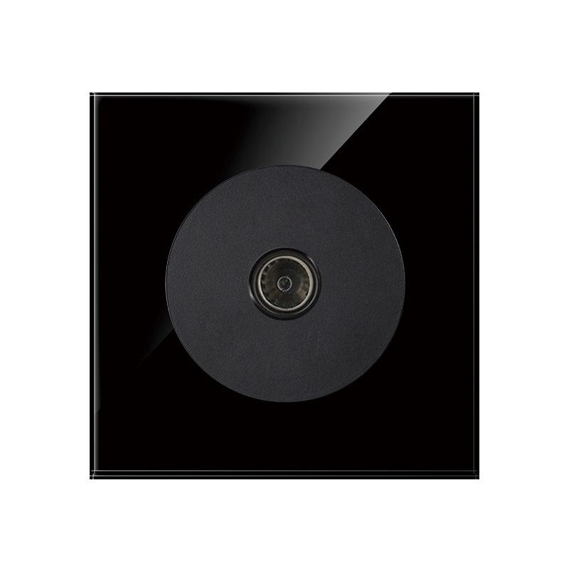 2022 New Black Glass Panel USB Wall Socket EU, Push Wall Switch with LED Indicator Light, UK 13A Wall Socket Switches