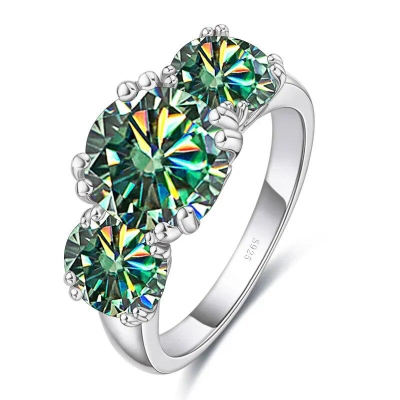 

SACE GEMS GRA Сертифицированное кольцо с муассанитом 2 карата VVS1 Lab Diamond Solitaire Кольцо для женщин Обручальное кольцо с обещанием ювелирных изделий 9 зелёный/синий