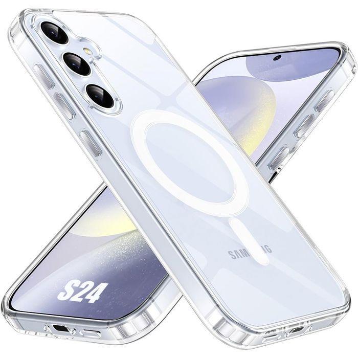 Coque de protection - BOOLING - pour Samsung Galaxy S24 - Transparent - Antichoc - Avec Cercle Magnétique