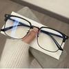 Women's Half Frame Myopia Glasses Retro Fashion Near Sight Clear Eyeglasses Transparent Blue Light Blocking Eyewear