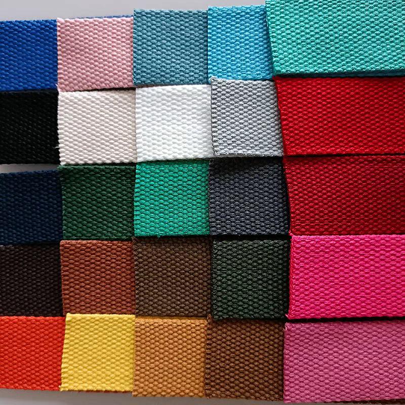 Black Polyester Cotton Webbing Backpack Strap - Colorful Luggage Shoulder Strap Woven Tape.