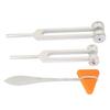 3 Pcs Aluminum Alloy Silver Neurological Tuning Fork and Percussion Hammer Set 128Hz+256Hz