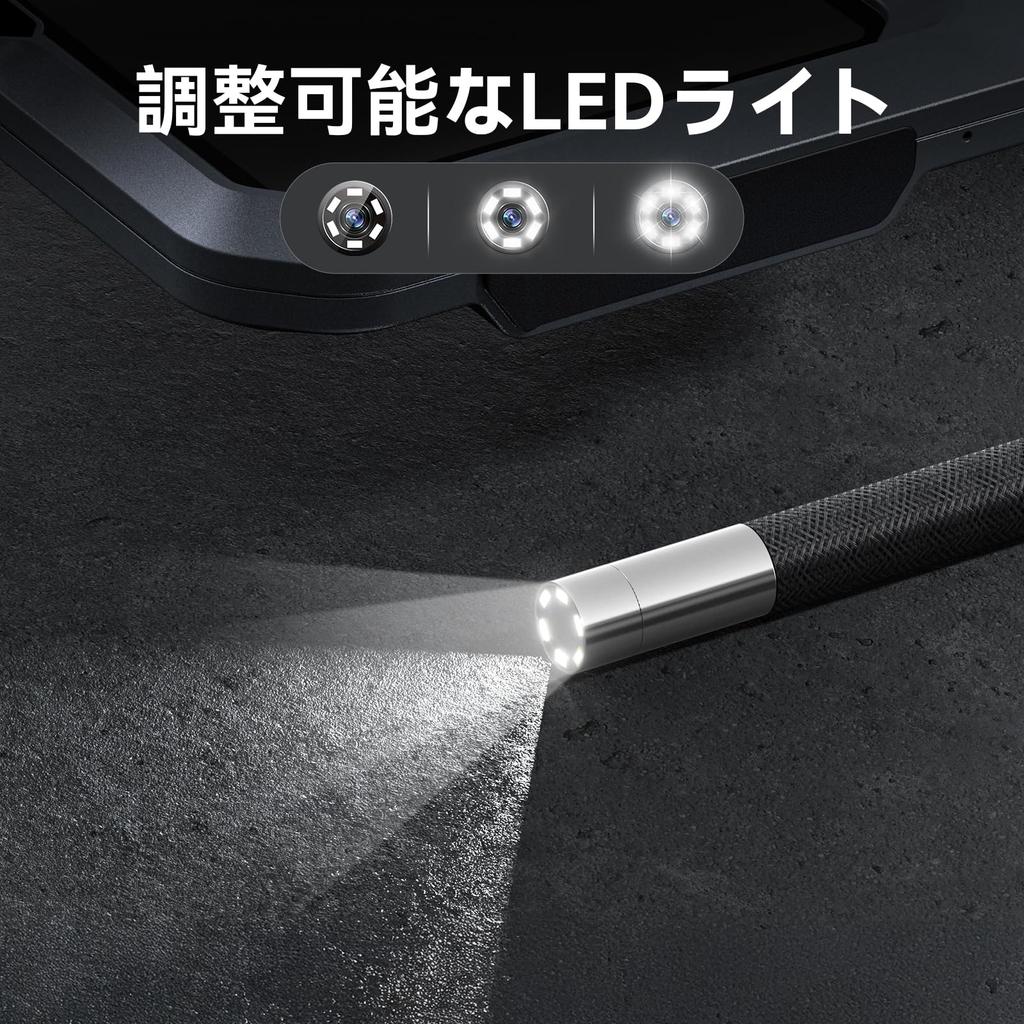 Teslong Adjustable Tip Bidirectional Industrial Endoscope Camera with IPS IP67 Waterproof Inspection 32G SD HD Digital LED Inspection Industrial