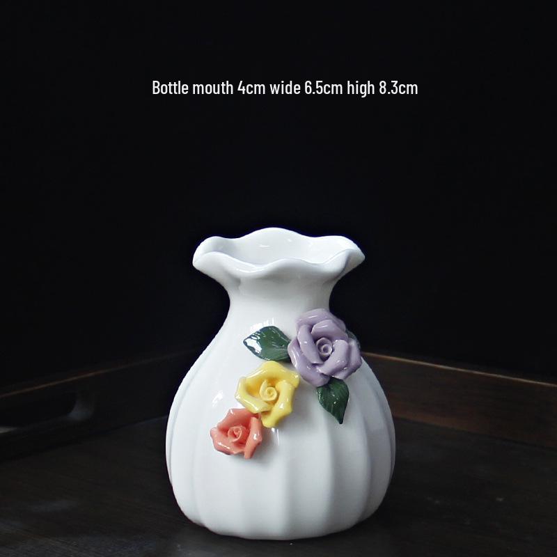 Handcrafted Ceramic Mini Vase for Fresh Flowers - Colorful Desktop Ornaments
