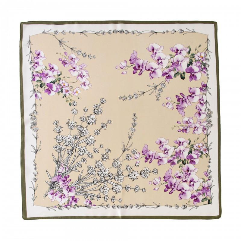 Mulberry Silk Printed Scarf 70cm Soft Skin-Friendly Shawl Women Fashion