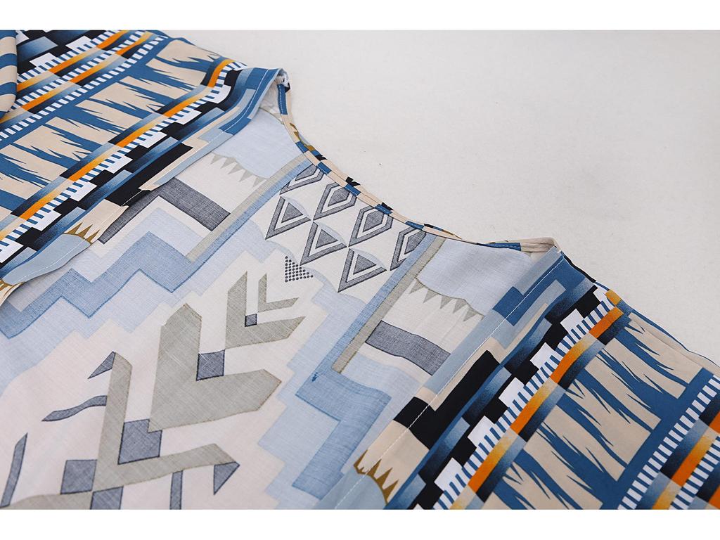 Zielony Geometryczny Kardigan: Luźna kurtka plażowa chroniąca przed słońcem dla kobiet