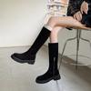 4.5CM Small Spice Girl Wind Knight Boots 2025 Autumn and Winter New Round Head Thick Heel But Knee Boots Women