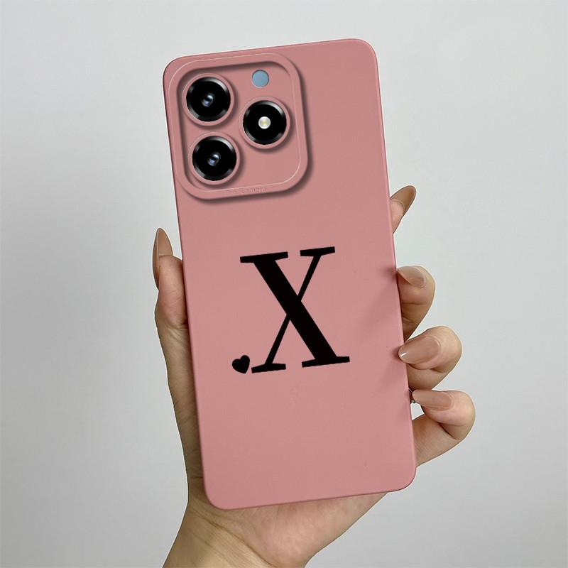 Für Realme C63 C61 Handyhülle Niedliche Buchstaben Rückseite Für Oppo Realme C 61 C 63 Weiches Flüssigsilikon Kameraschutz Fundas