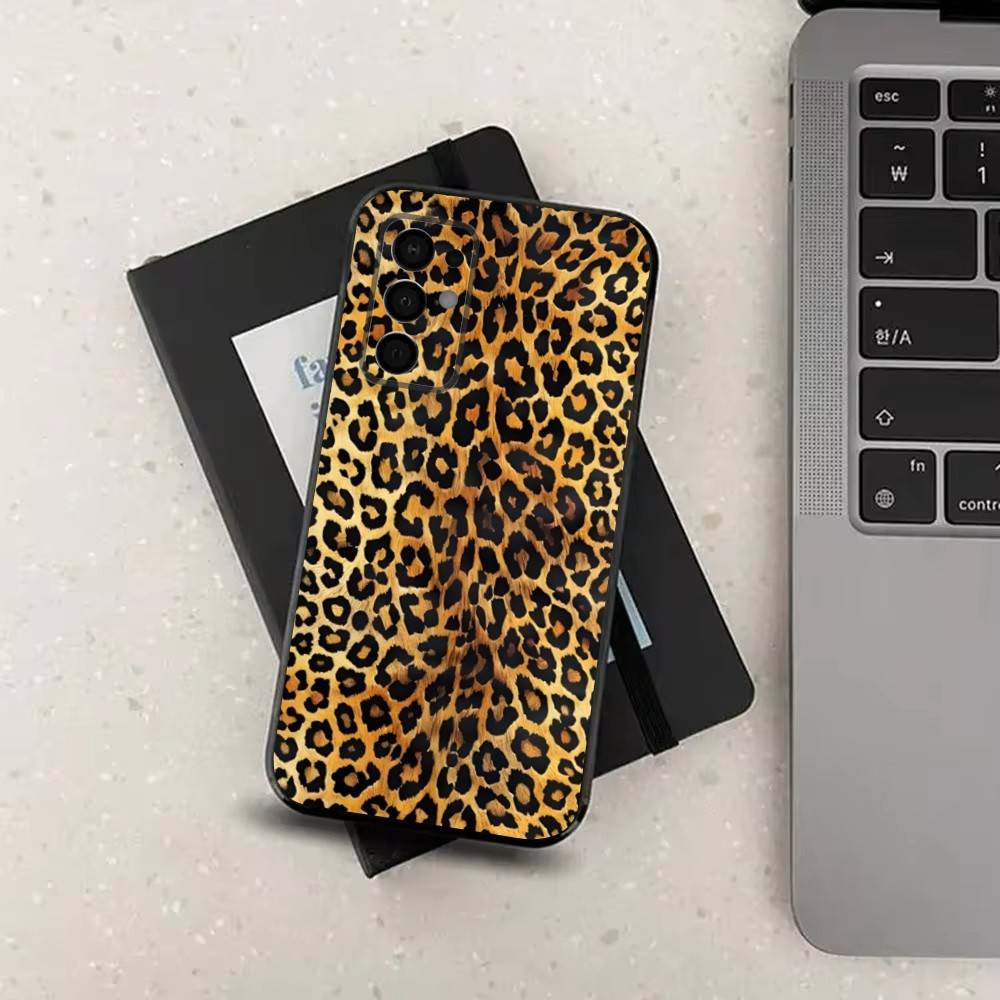 Fashion Art Leopard Print  Phone For Samsung Galaxy A53,31,52,72,41,22,73,32,71,Note,J7,8,9,5G Soft Black Silicone Case