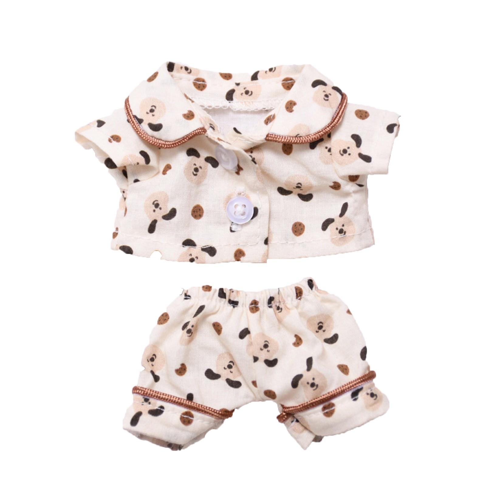 

Одежда + Штаны Комплект пижамы для щенка 17 см Креативное переодевание Двухпредметные аксессуары для куклы (Кукла не входит в комплект)