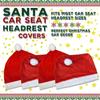 YIXIN 4-Piece Santa Claus Hat Car Seat Headrest Cover Cute Car Decoration Interior Accessories-Car Christmas Decorations-Functional Car Decoration,